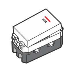 Công tắc 2 cực cỡ nhỏ có đèn báo 20A Vanlock S18CCMD20/NS