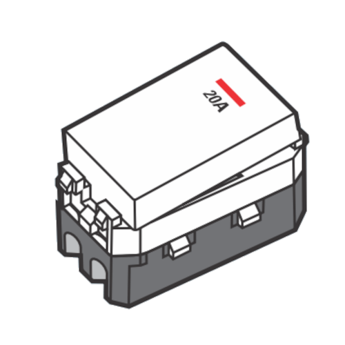 2sin-s18ccmd20-ns Công tắc 2 cực cỡ nhỏ có đèn báo 20A Vanlock S18CCMD20/NS