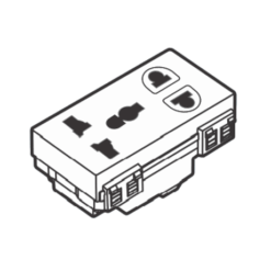 Ổ cắm 2 chấu và ổ cắm đa năng có màn che 16A Vanlock S18CCU/UAM