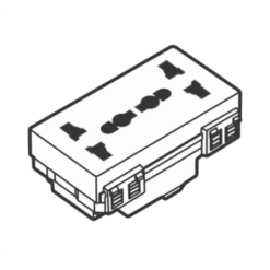 2 ổ cắm đa năng có màn che 16A Vanlock S18CCUAM2