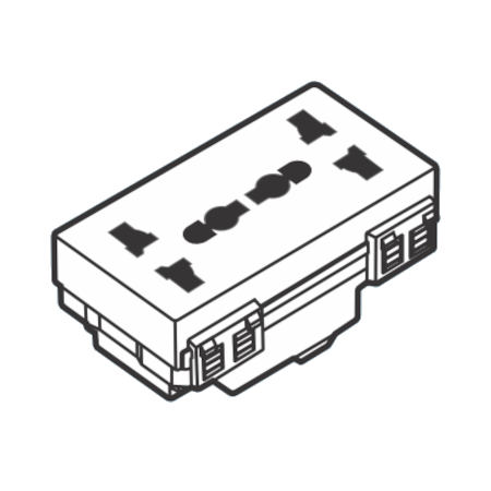 2 ổ cắm đa năng có màn che 16A Vanlock S18CCUAM2