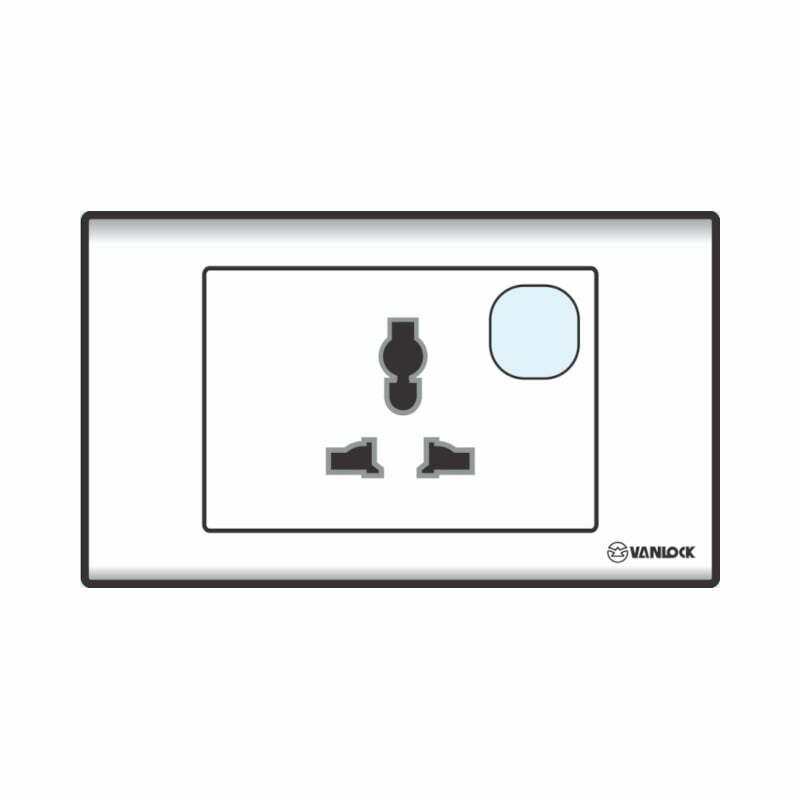 2sin-s18uamx Bộ ổ cắm S18 đa năng có màn che 16A với 1 lổ Vanlock S18UAMX