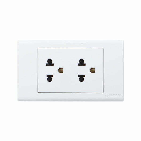 2sin-s18ue2 Bộ 2 ổ cắm S18 3 chấu 16A Vanlock S18UE2