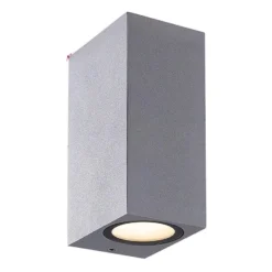 Đèn LED gắn tường ngoài trời màu xám bạc 2x7W sáng vàng Nanoco NBL2621