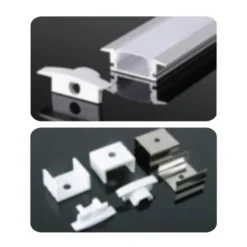 Nẹp nhôm lắp âm 2000x25x7mm dùng cho LED dây rộng 12mm Nanoco NST-AB2507