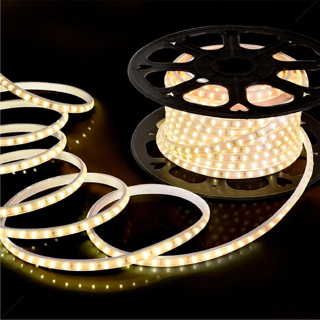 3nan-nst0722 Đèn LED dây ngoài trời 72 LED/m, 7W/m, 230Vac, sáng vàng (cuộn 50m) Nanoco NST0722