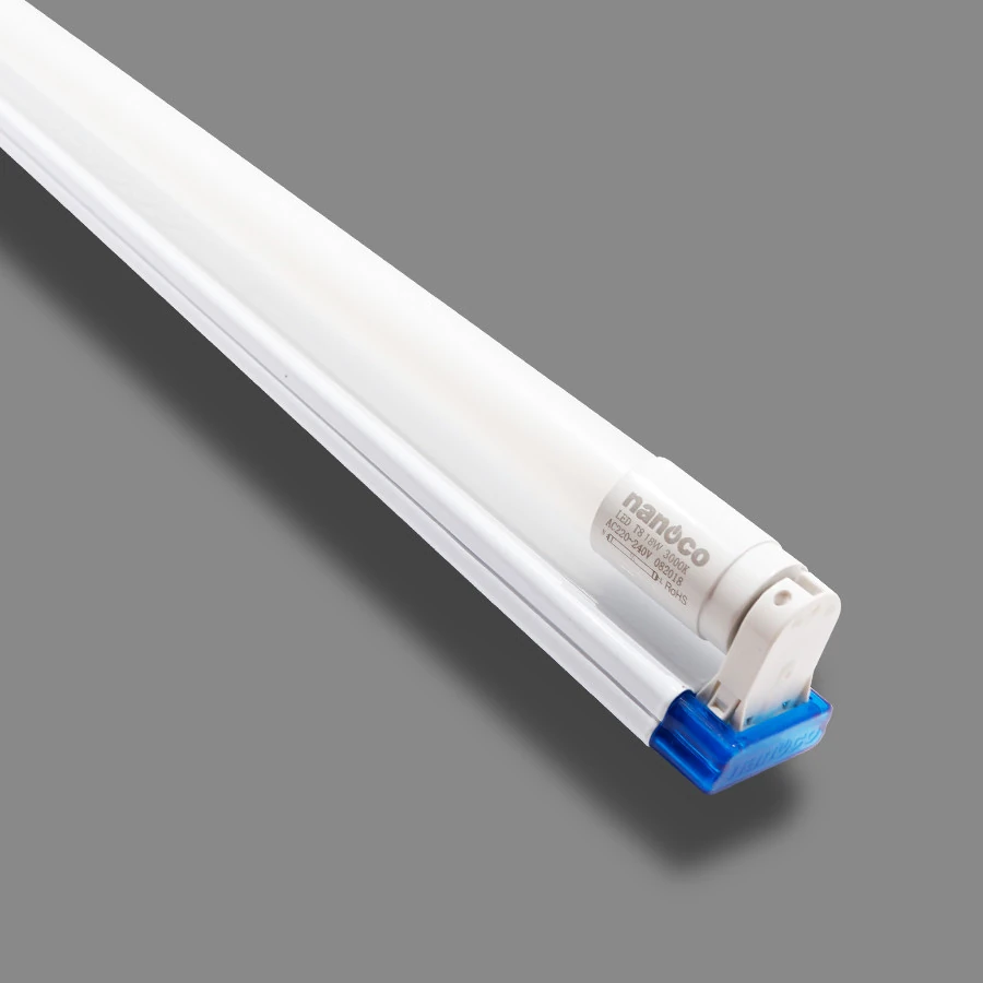 3nan-nt8f1103-2 Bộ đèn LED tube siêu mỏng thủy tinh 0.6m T8 10W sáng vàng Nanoco NT8F1103