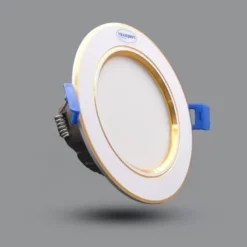 Đèn LED Downlight âm trần viền vàng 9W sáng trắng Paragon E118 90/9T