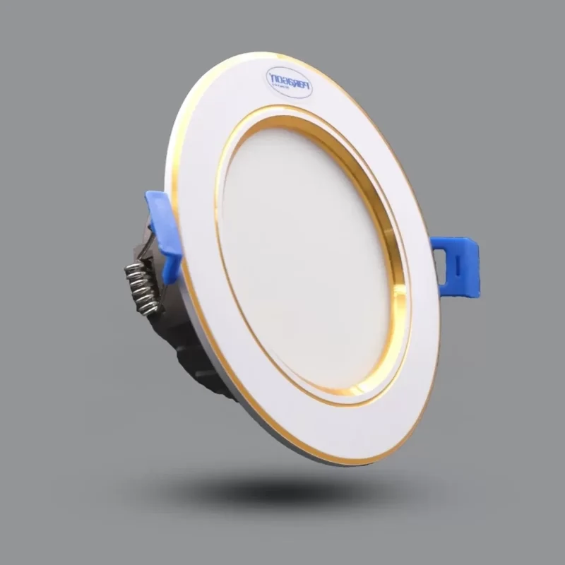 3par-e110-90-7 Đèn LED Downlight âm trần viền vàng 9W sáng trắng Paragon E118 90/9T