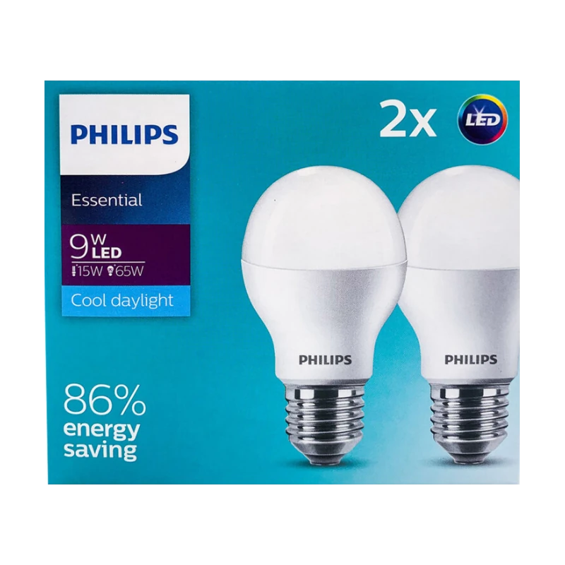 3phi-ess-7w-2-30 Bóng ESS LED Bulb 7W E27 sáng trắng 6500K (hộp 2 bóng) Philips