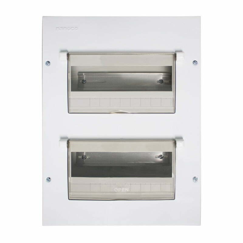 Tủ điện âm tường 18-26 đường, mặt và đế kim loại Nanoco NDP126