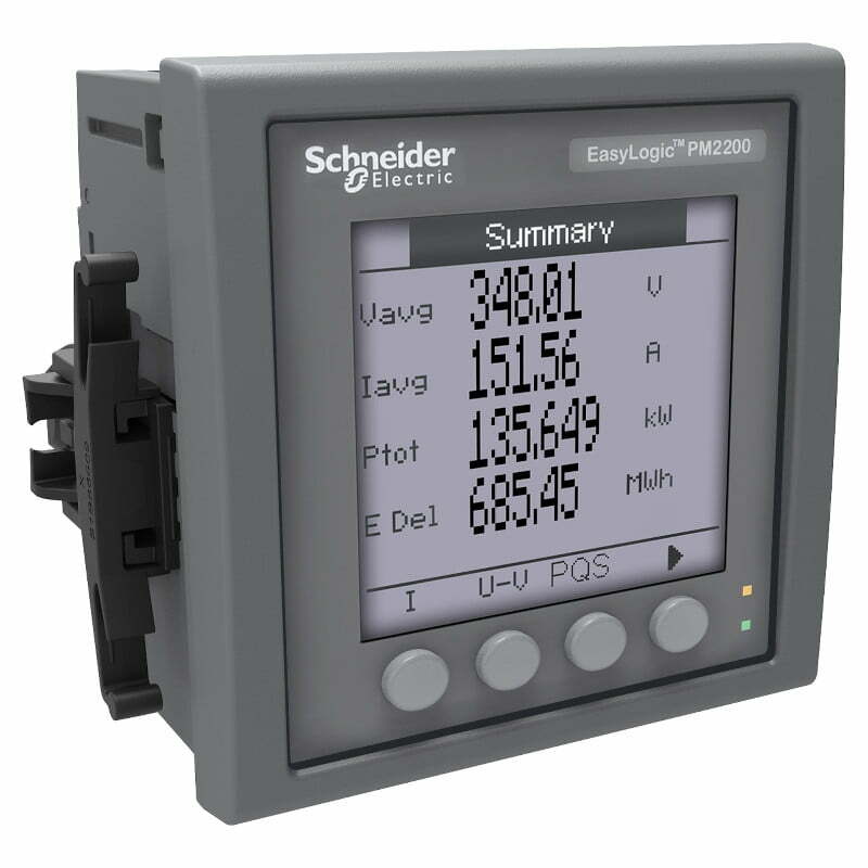 4sch-metsepm2210-1 Đồng hồ đa năng hiển thị LCD, đo Sóng hài đến 15 bậc, Modbus, cấp chính xác 1% Schneider METSEPM2220