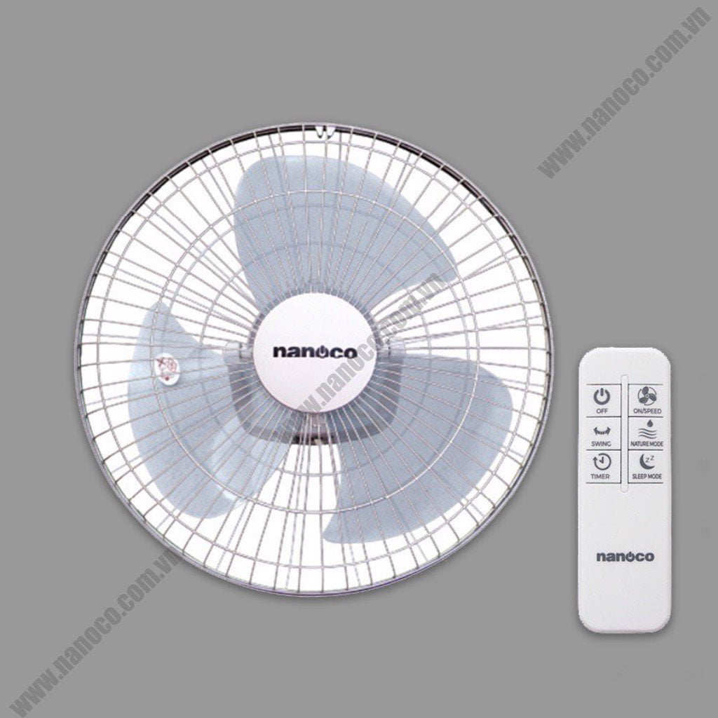 Quạt đảo gắn trần remote màu xám Nanoco NOF1603G-RC