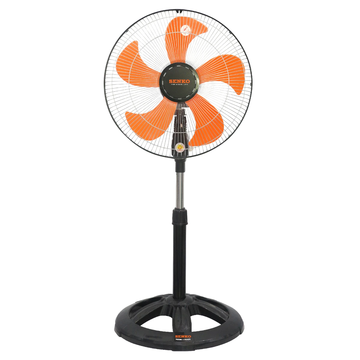 5sen-lts1632-den-cam Quạt lỡ thân sắt lồng mạ crom màu Đen Cam Senko LTS1632-Den-Cam