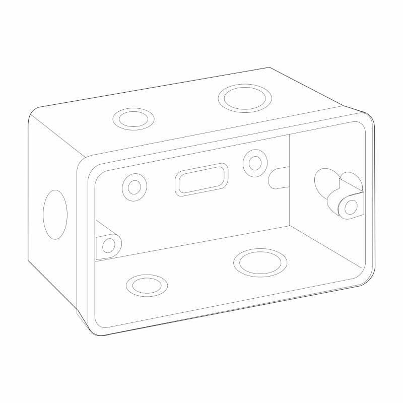 6sin-s2157h Đế âm tự chống cháy loại sâu dùng cho mặt chữ nhật Sino S2157H