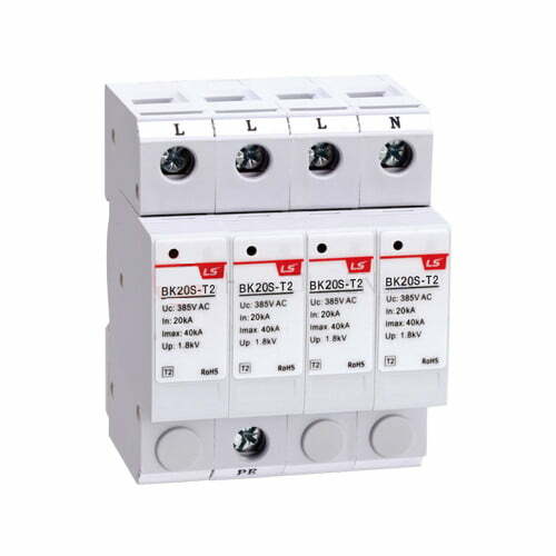 Chống sét lan truyền 4P 400Vac - Uc 385Vac - 40kA Class 2 LS BK20S-T2-4P