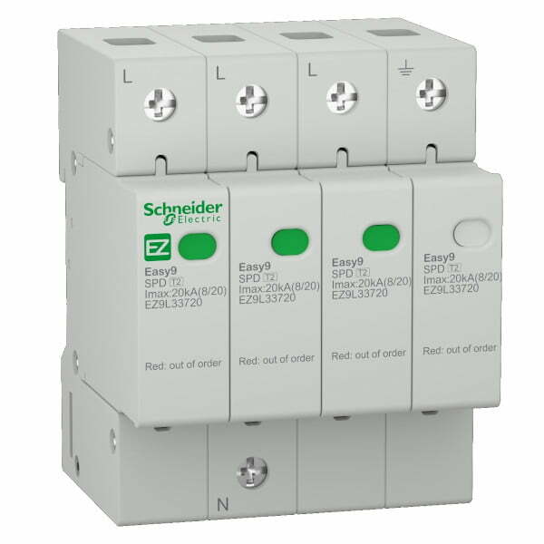 7sch-spd-easy9-3pn-20ka Chống sét lan truyền Easy9 3P+N - 400V - 20kA loại 2 Schneider EZ9L33720