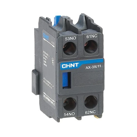 938256 Tiếp điểm phụ AX-3X/11 1NO+1NC lắp trên mặt NXC (6-225A) Chint