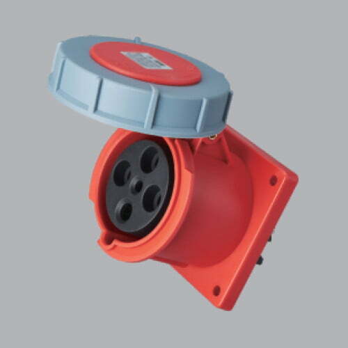 9mpe-mpn-3342-1 Ổ cắm gắn âm loại thẳng kín nước 125A 3P+E(6h) IP67 MPE MPN-3442
