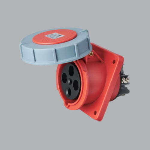 9mpe-mpn-4342 Ổ cắm gắn âm loại nghiêng kín nước 63A 3P+E(6h) IP67 MPE MPN-4342