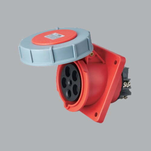 9mpe-mpn-4352-1 Ổ cắm gắn âm loại nghiêng kín nước 63A 3P+N+E(6h) IP67 MPE MPN-4352