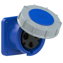 Ổ cắm gắn âm kín nước dạng thẳng 125A 3P 230V 6H I P66/67 PCE F343-6