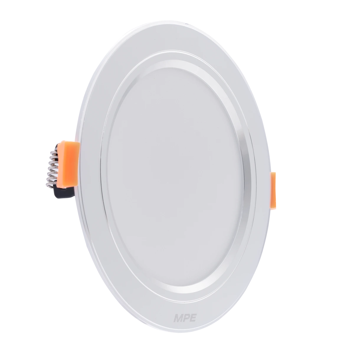 dlb2-5t-2 Đèn LED downlight nhôm âm trần viền bạc 7W đổi màu MPE DLB2-7/3C