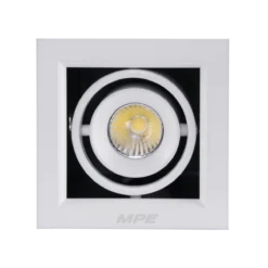 Đèn LED downlight vuông gắn âm 1x7W sáng vàng MPE DLS-107V