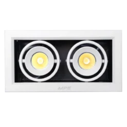 Đèn LED downlight vuông gắn âm 2x7W sáng trung tính MPE DLS-207N