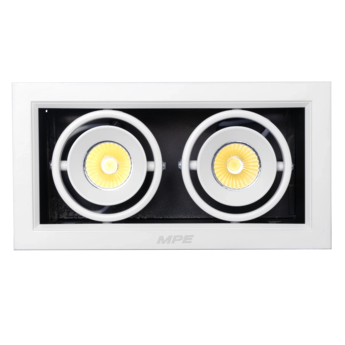 dls-207t Đèn LED downlight vuông gắn âm 2x7W sáng trắng MPE DLS-207T