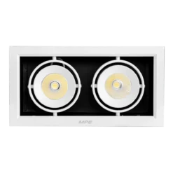 Đèn LED downlight vuông gắn âm 2x12W sáng vàng MPE DLS-212V