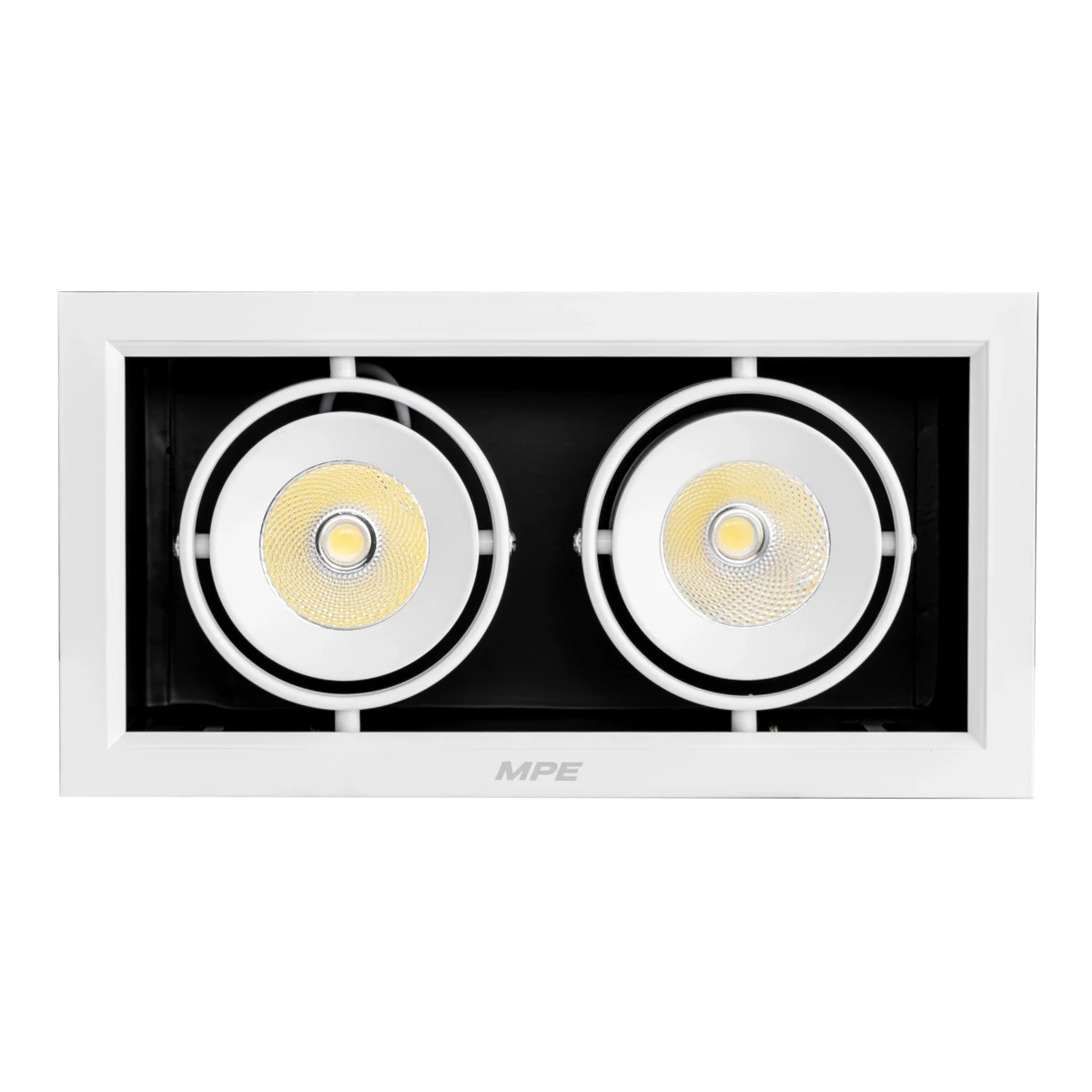 dls-212t Đèn LED downlight vuông gắn âm 2x12W sáng vàng MPE DLS-212V