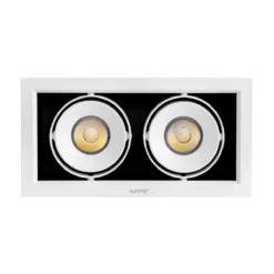 Đèn LED downlight vuông gắn âm 2x20W sáng trung tính MPE DLS-220N