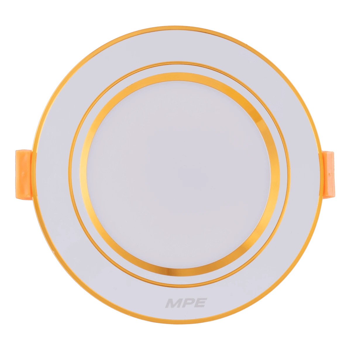 dlv-7t-1 Đèn LED downlight nhôm âm trần viền vàng 7W sáng trung tính MPE DLV-7N