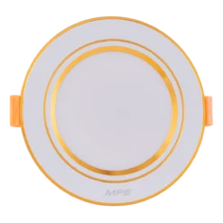 Đèn LED downlight nhôm âm trần viền vàng 7W sáng vàng MPE DLV-7V