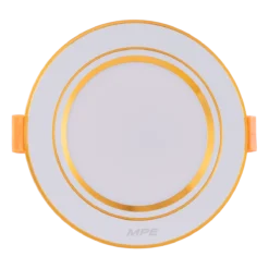 Đèn LED downlight nhôm âm trần viền vàng 9W sáng trắng MPE DLV-9T