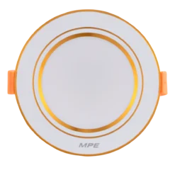 Đèn LED downlight nhôm âm trần viền vàng 9W sáng vàng MPE DLVL-9V