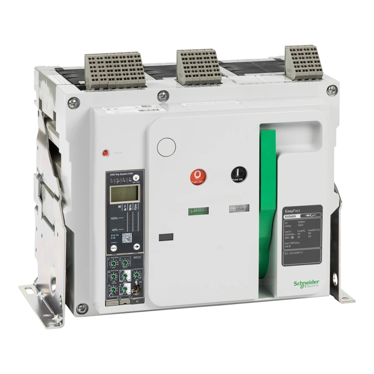 evs40h3mf20-13 Máy cắt ACB EasyPact EVS loại cố định 4P 4000A 65kA với Trip ET2I Schneider EVS40H4MF20
