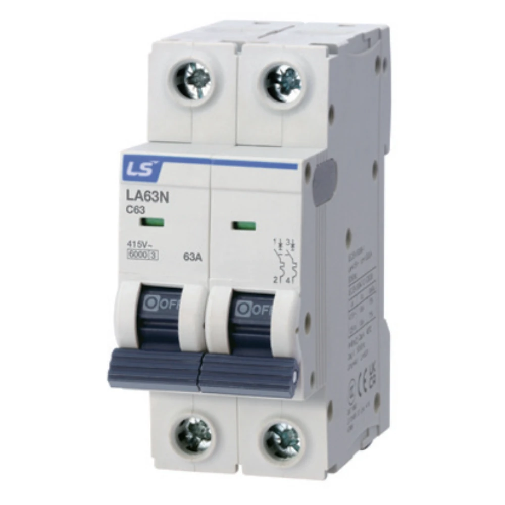 la63n-2p-63a-5 Cầu dao tép MCB LA63N 2P 6A 6kA LS