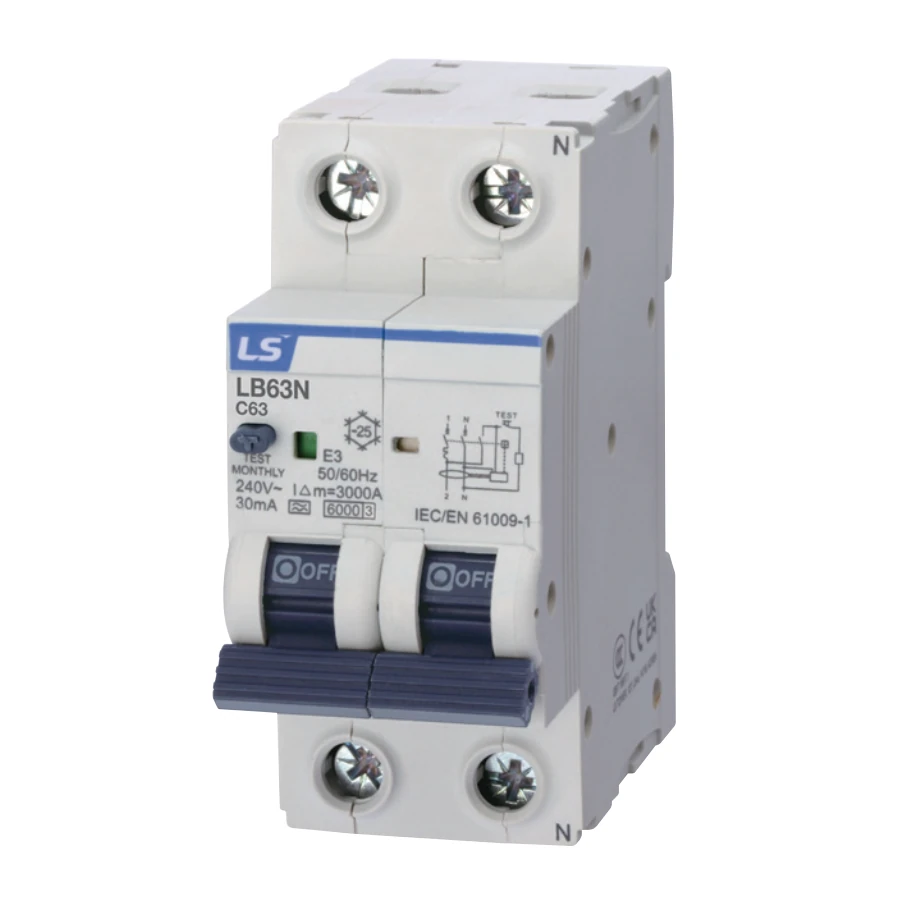Chống rò RCBO LB63N 1P+N 32A 4.5kA 30mA LS