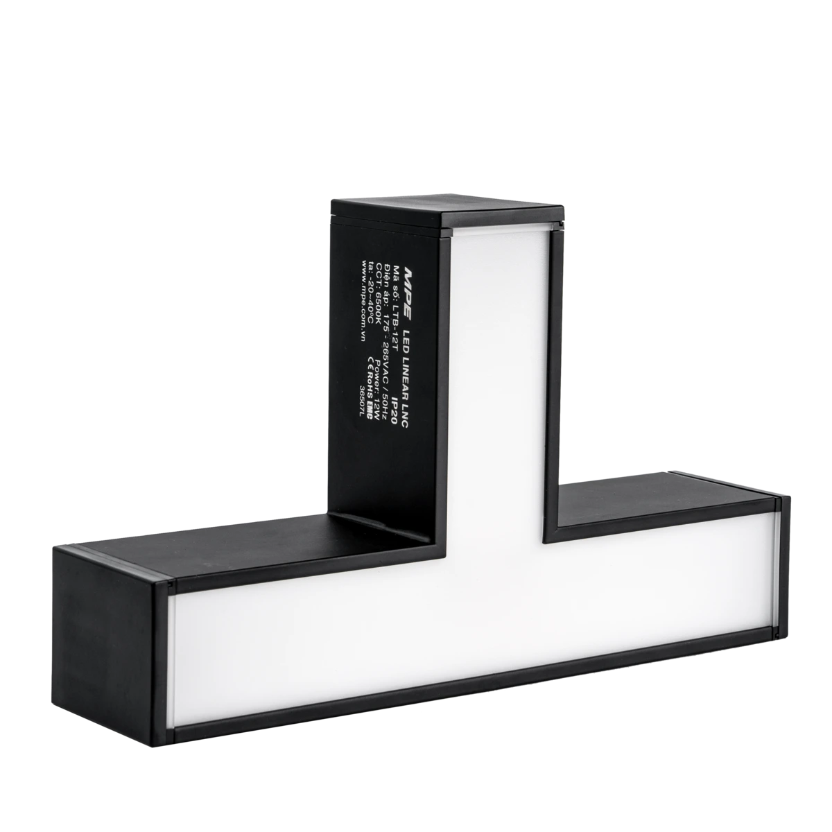 ltb-12t-1 Thanh nối màu đen chữ T 12W sáng trung tính MPE LTB-12N