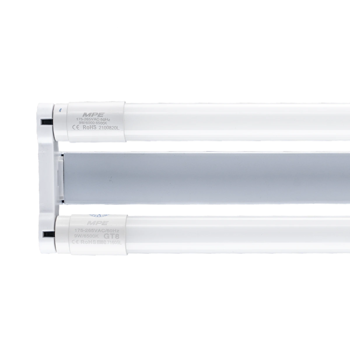 mgt-210t-6 Bộ đèn batten LED tube thủy tinh 0.6m 2x9W sáng trắng MPE MGT-210T