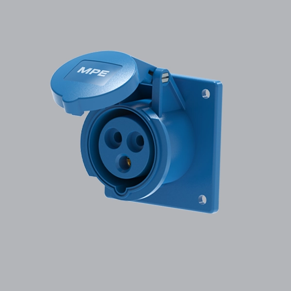 Ổ cắm gắn âm loại thẳng 16A 2P+E(6h) IP44 MPE MPN2-313