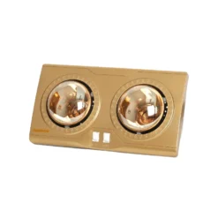 Đèn sưởi 2 bóng 550W 220V, mặt màu vàng đồng, thân màu bạc Nanoco NBH649G