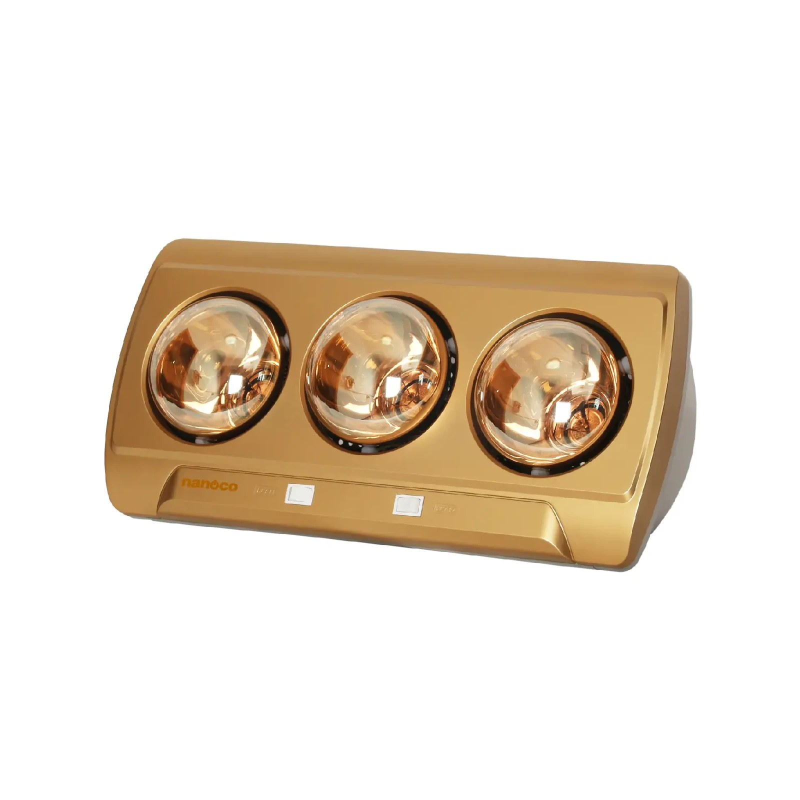 nbh650g Đèn sưởi 3 bóng 825W 220V, mặt màu vàng đồng, thân màu bạc Nanoco NBH650G