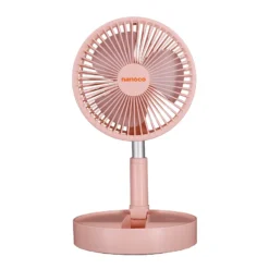 Quạt sạc gấp gọn màu hồng Nanoco NFF1617P