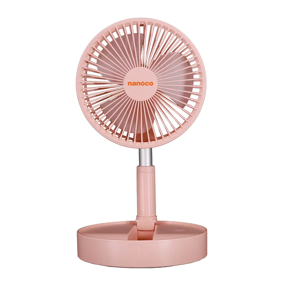 nff1617p Quạt sạc gấp gọn màu hồng Nanoco NFF1617P