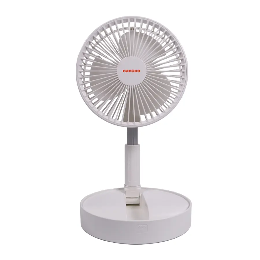 nff1617w Quạt sạc gấp gọn màu trắng Nanoco NFF1617W
