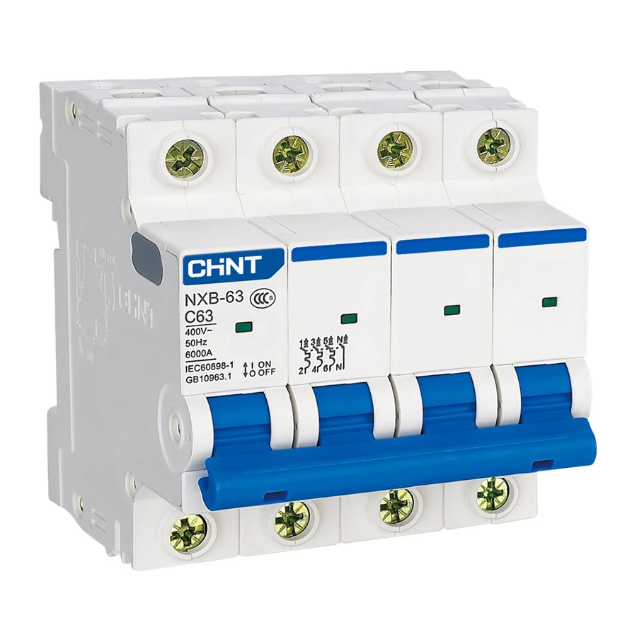 nxb-63-4p-4 Cầu dao tép MCB NXB-63 4P C6 6kA Chint