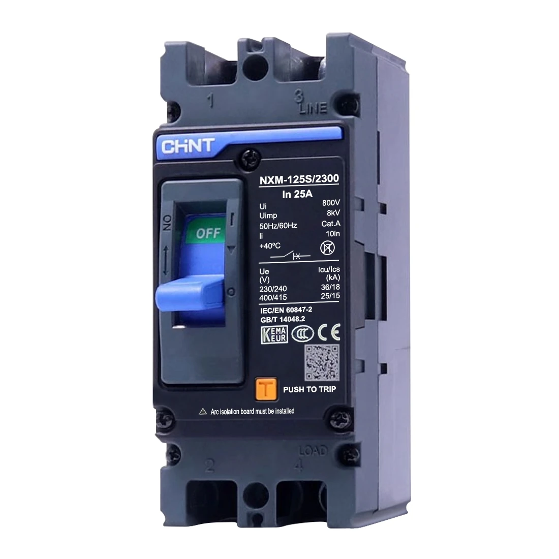 nxm-125s-2300-4 Cầu dao khối MCCB NXM-125S/2300 2P 32A 25kA Chint